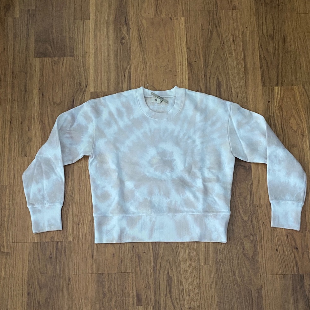 BNWT Madewell cream/neutral tie dyed crewneck sweatshirt